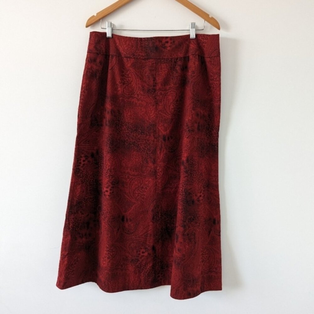 Unbranded Bohemian Red Paisley Print Skirt with Pockets Womens